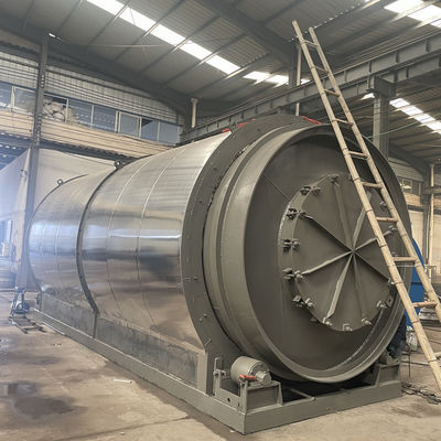 Máquina de pirólise contínua de resíduos de pneus de plástico para óleo com reator