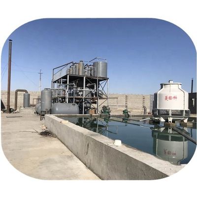 Instalação de destilação de óleo por pirólise para converter pneus antigos e plástico em combustível diesel