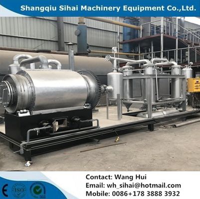 Máquina de reciclagem de pneus plásticos usados para combustível de óleo de carbono preto