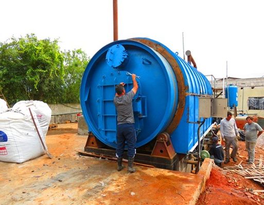 Instalação de pirólise de pneus de sucata de 12 toneladas de capacidade para utilização sustentável de recursos