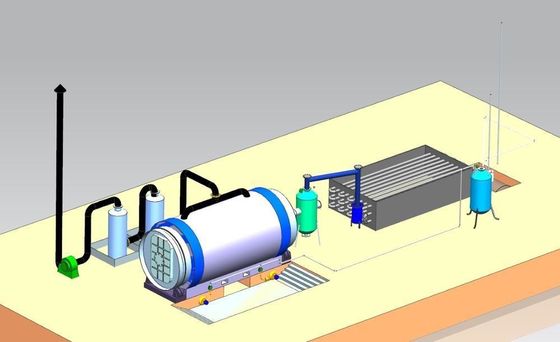 Máquina de pirólise de resíduos de pneus de 8 a 10 toneladas por dia 2200*6600 mm